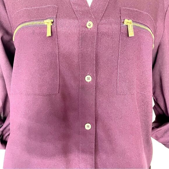 Calvin Klein Blouse Top Purple Size Small  Button - Picture 5 of 8